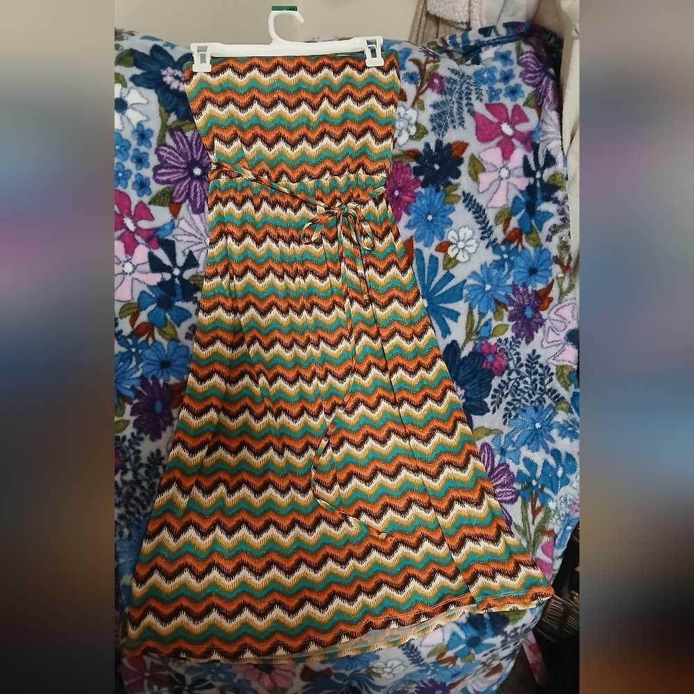 Maurices Multicolor Chevron Strapless Dress